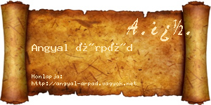 Angyal Árpád névjegykártya