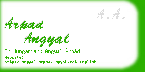arpad angyal business card